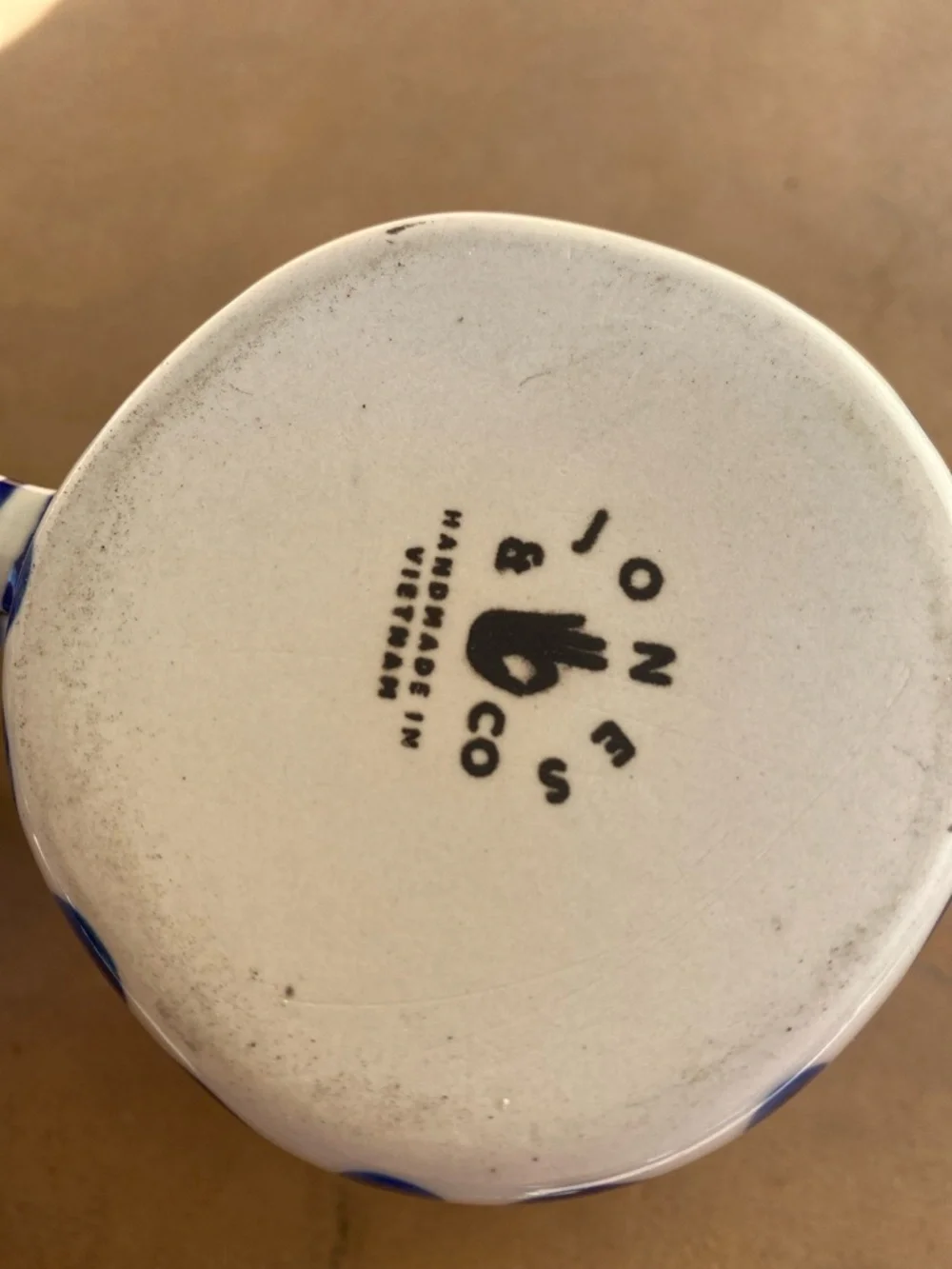 Jones & Co Blue Polka Dot Ceramic Mug - Blue - Picture 6 of 6